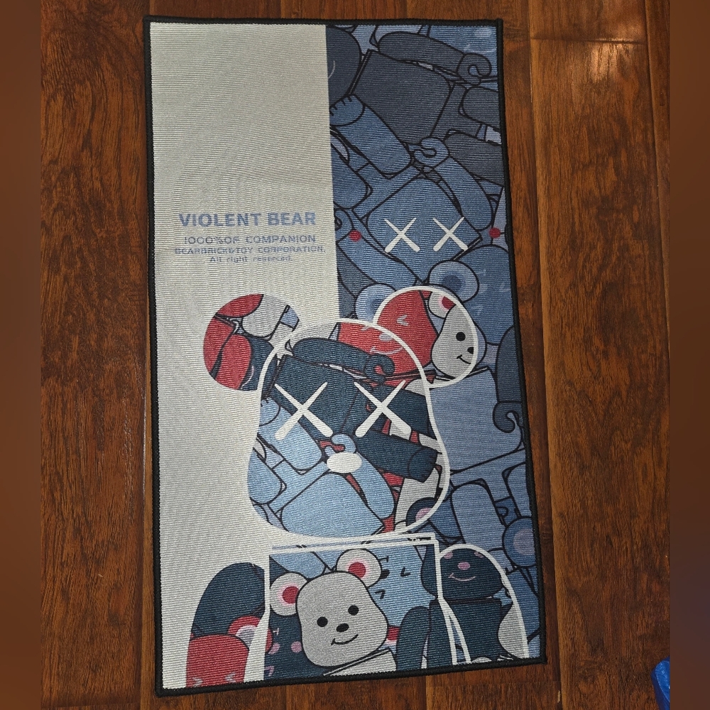 Bearbrick Kaws Custom Area Rug Tapestry Floor Mat - Picture 3 of 4